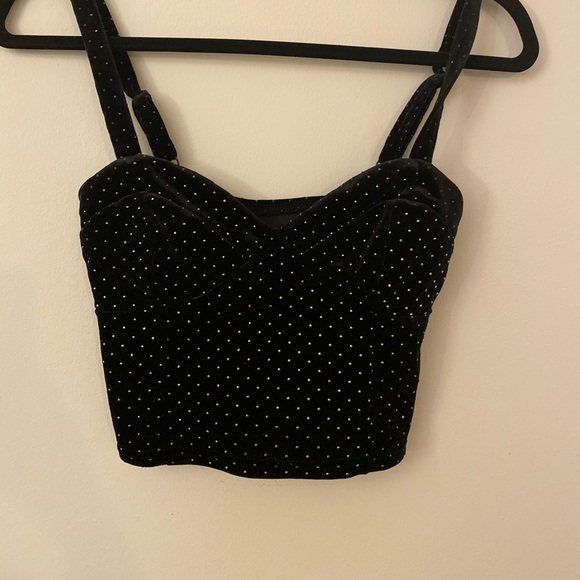 minkpink velour bustier crop top - Picture 1 of 4